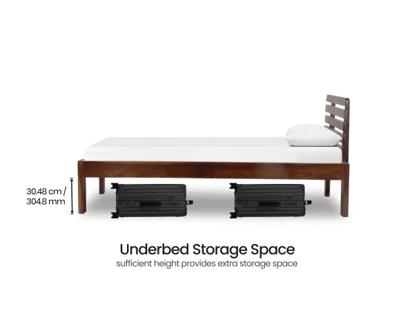 Alexa Solid Wood Single Bed with 4 Inches Mattress Rio Engineered Wood Wardrobe